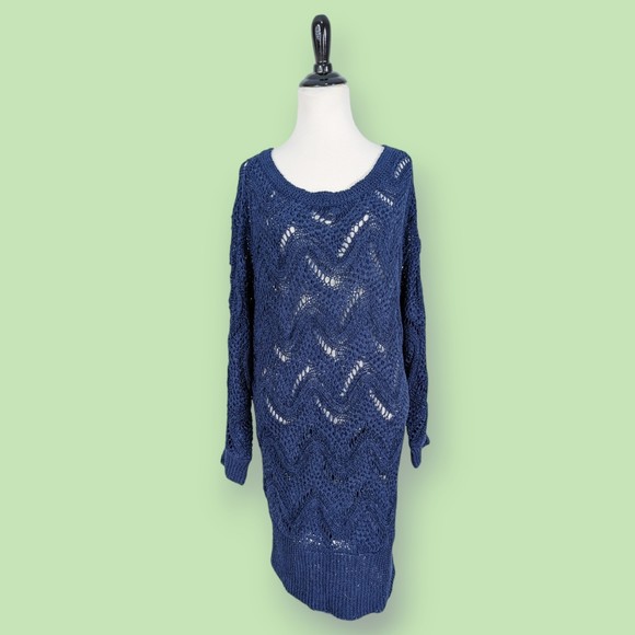 Lilly Pulitzer Sweaters - Lilly Pulitzer‎ Women's Open Knit 3/4 Sleeve Larissa blue Sweater Size M/L